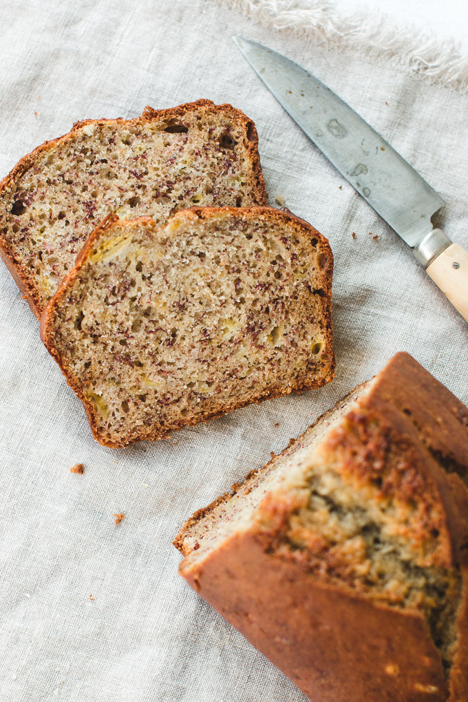 Fresh banana bread loaf